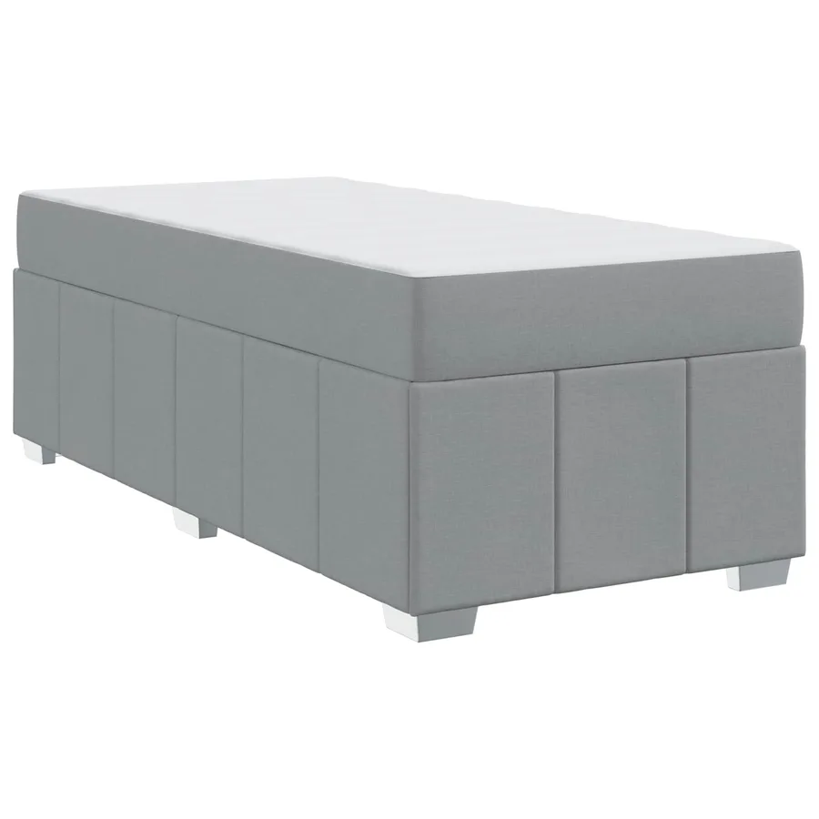 Cadre de lit avec matelas Gris clair 90 x 200 cm tissu - 4