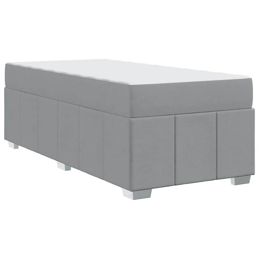 Cadre de lit avec matelas Gris clair 90 x 200 cm tissu - 9