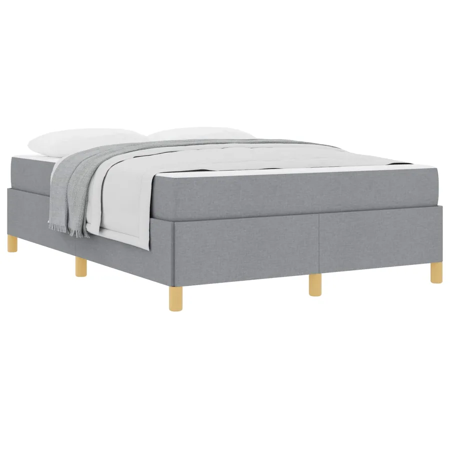 Cadre de lit avec matelas Gris clair 140 x 190 cm tissu - 2