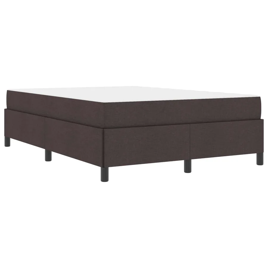 Lit à ressorts Marron foncé 140 x 200 cm tissu - 4