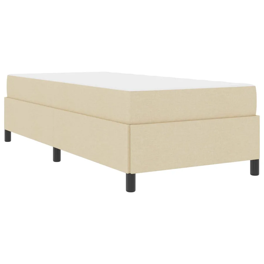 Lit à ressorts avec matelas Crème 90 x 190 cm tissu - 4