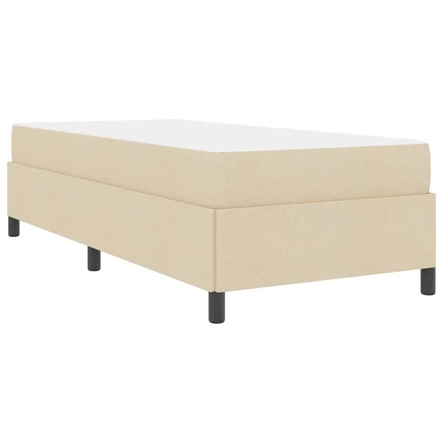 Lit à ressorts avec matelas Crème 90 x 190 cm tissu - 9