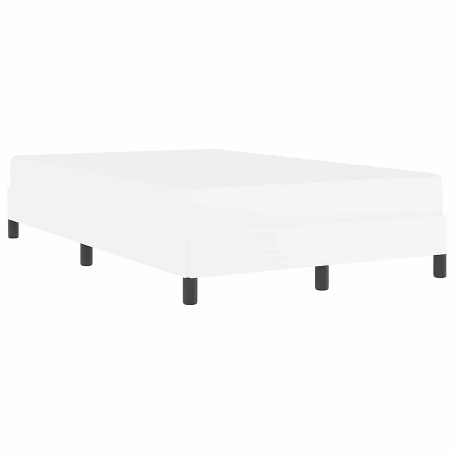 Cadre de lit avec matelas Blanc pur 120 x 200 cm tissu - 9