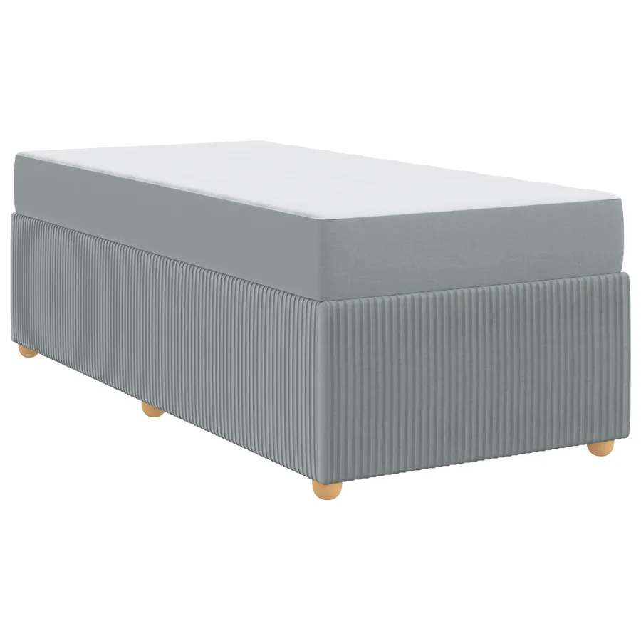 Cadre de lit avec matelas Gris clair 90 x 200 cm tissu - 4