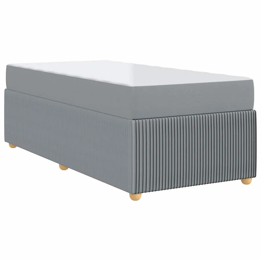 Cadre de lit avec matelas Gris clair 90 x 200 cm tissu - 9