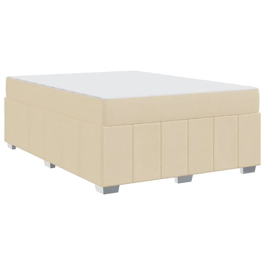 Cadre de lit avec matelas Crème 160 x 200 cm tissu - 4
