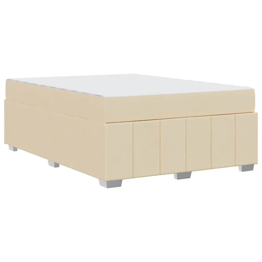 Cadre de lit avec matelas Crème 160 x 200 cm tissu - 9