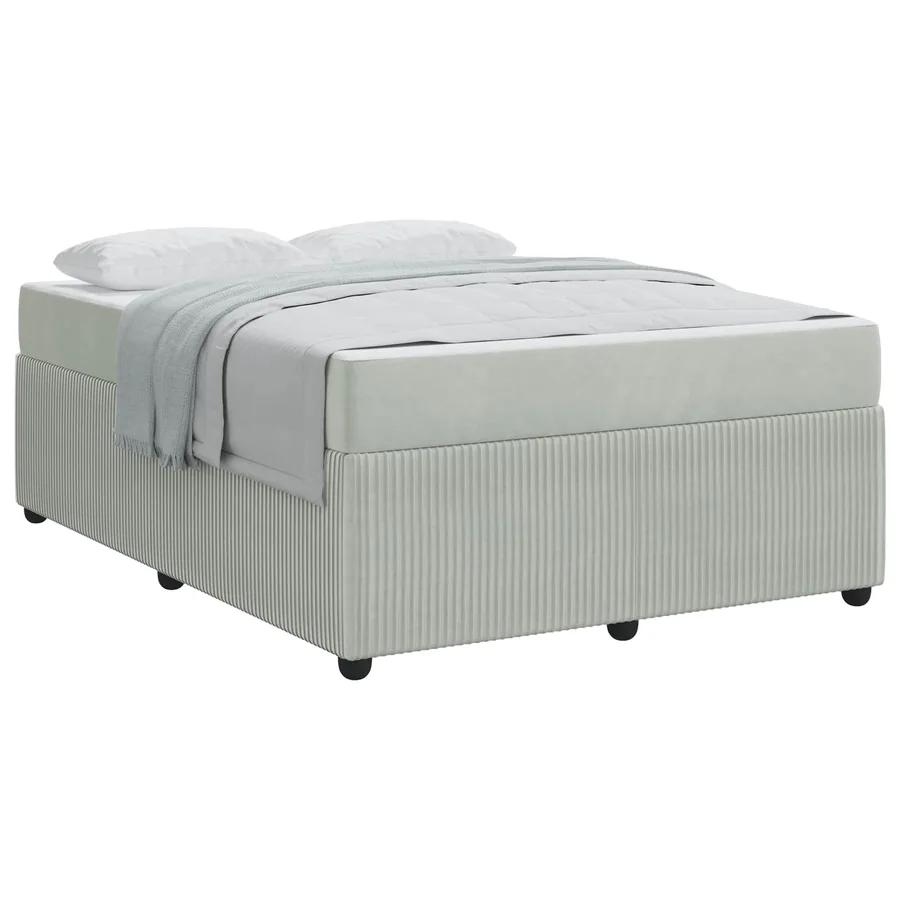 Cadre de lit avec matelas Gris clair 160 x 200 cm tissu - 3