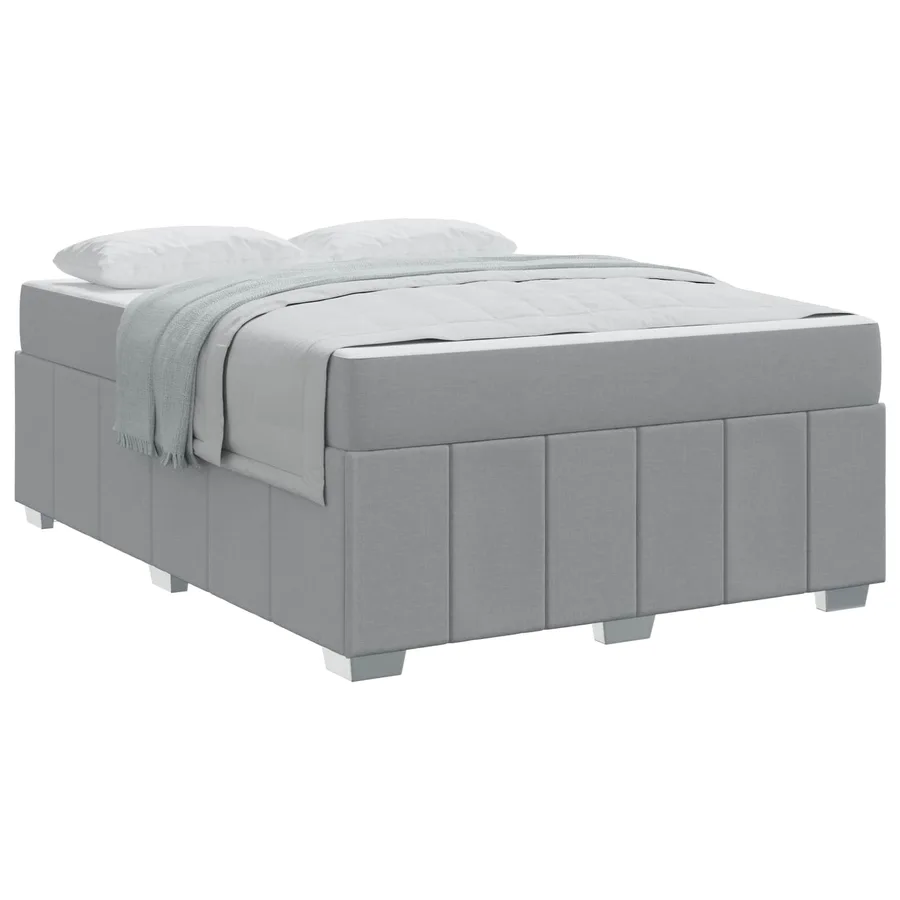 Cadre de lit avec matelas Gris clair 160 x 200 cm tissu - 2