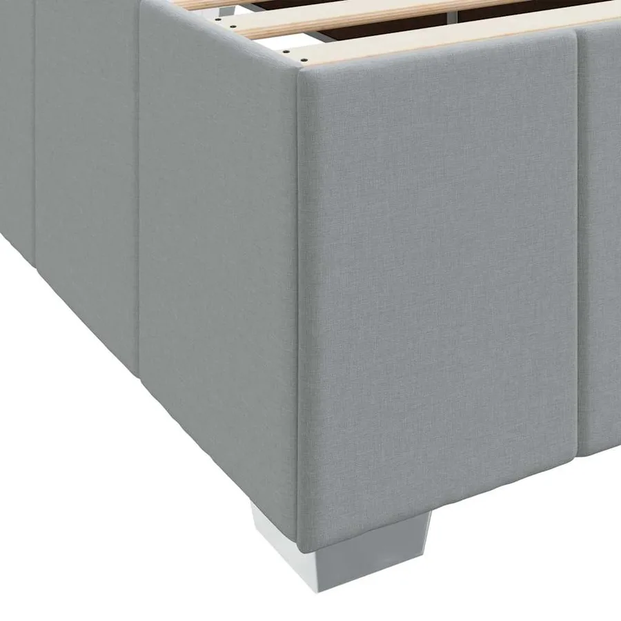 Cadre de lit avec matelas Gris clair 160 x 200 cm tissu - 8