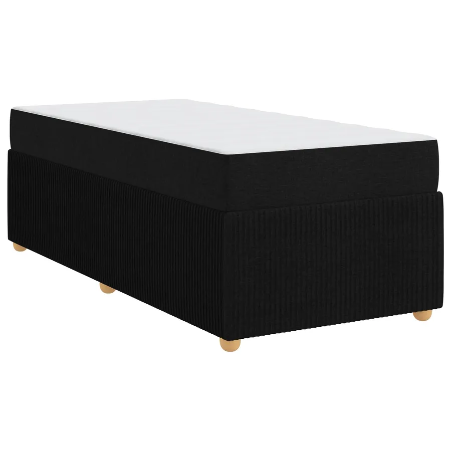 Cadre de lit avec matelas Noir 90 x 200 cm tissu - 4