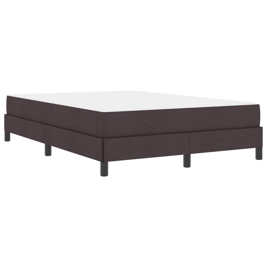 Lit à ressorts avec matelas Marron foncé 160 x 200 cm tissu - 4