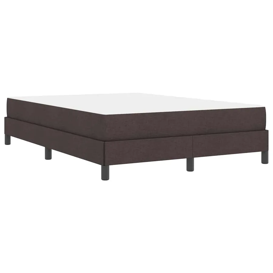 Lit à ressorts avec matelas Marron foncé 160 x 200 cm tissu - 9