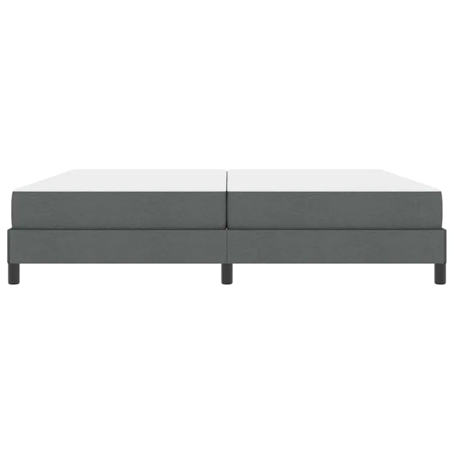 Lit à ressorts avec matelas Gris foncé 200 x 200 cm tissu - 4