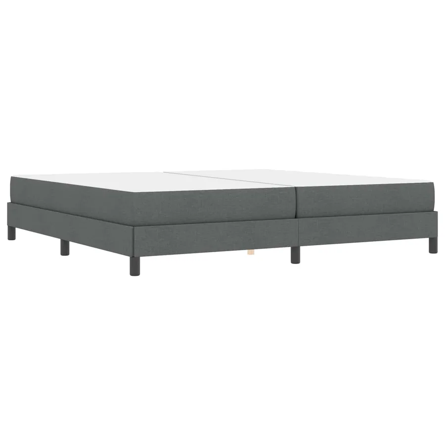 Lit à ressorts avec matelas Gris foncé 200 x 200 cm tissu - 6