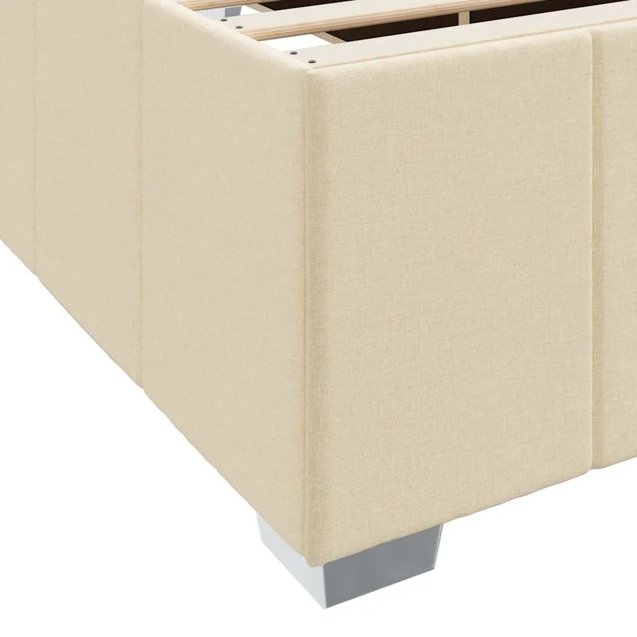 Cadre de lit avec matelas Crème 100 x 200 cm tissu - 10
