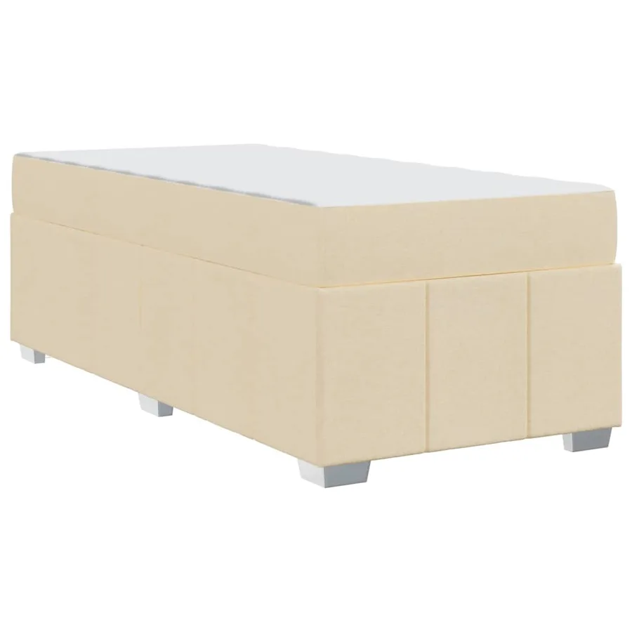 Cadre de lit avec matelas Crème 100 x 200 cm tissu - 9