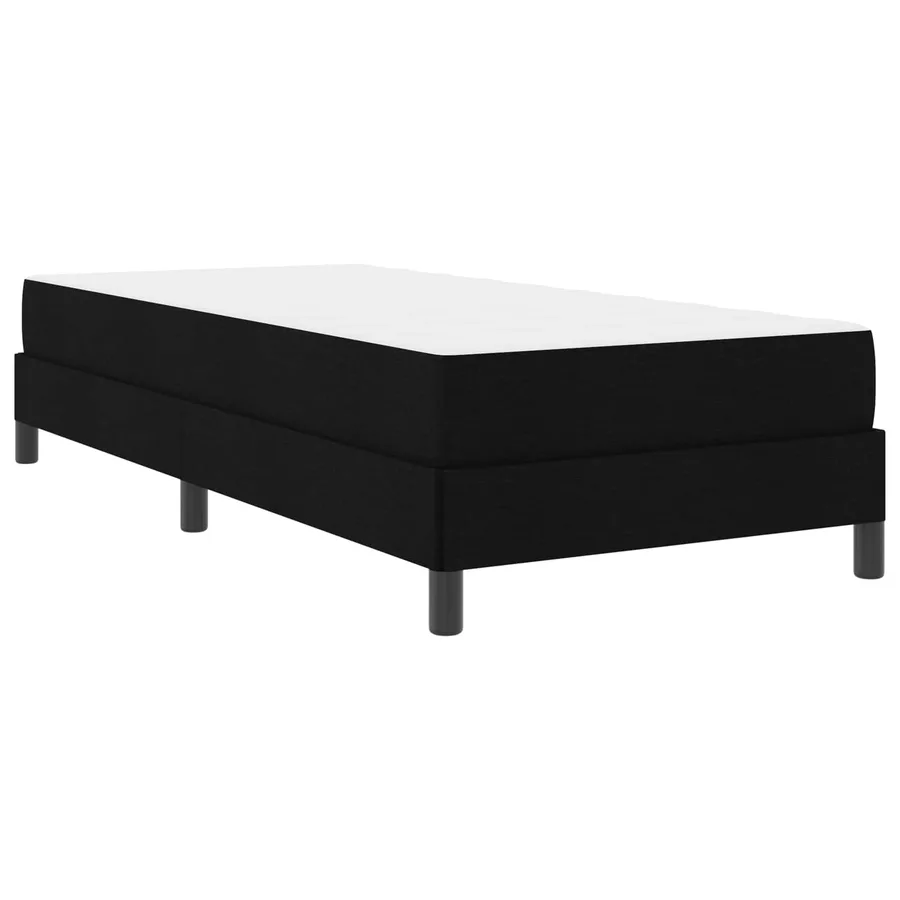 Lit à ressorts avec matelas Noir 100 x 200 cm tissu - 4