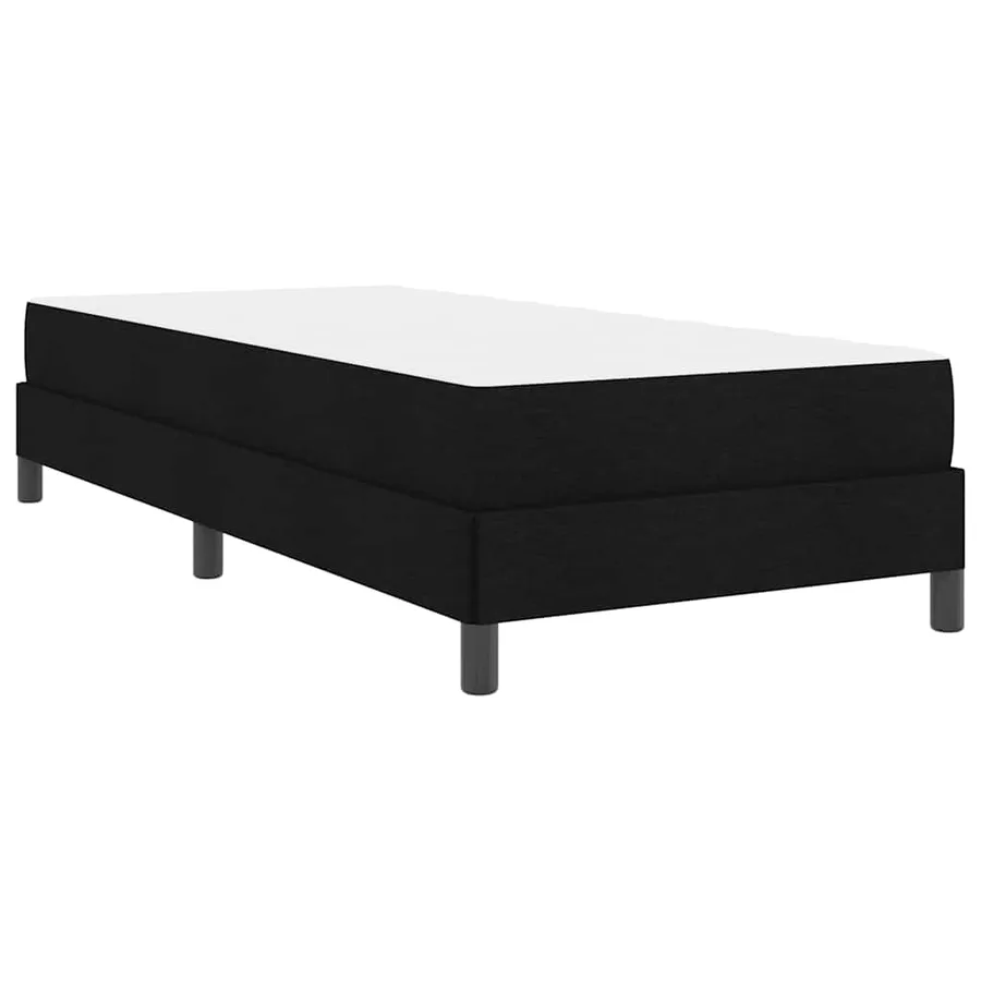 Lit à ressorts avec matelas Noir 100 x 200 cm tissu - 9