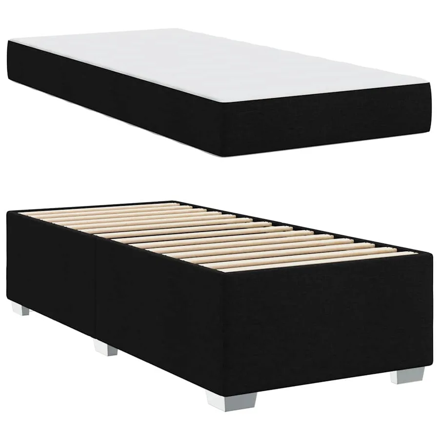 Cadre de lit avec matelas Noir 80 x 200 cm tissu - 4