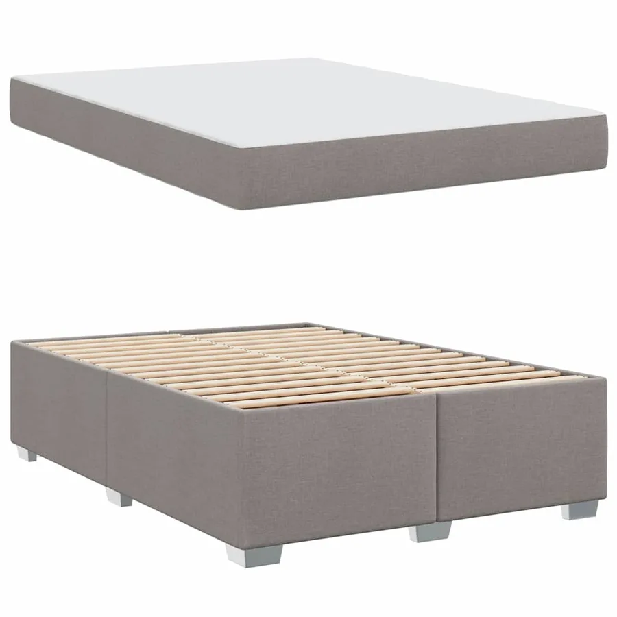Cadre de lit avec matelas Taupe 160 x 200 cm tissu - 4