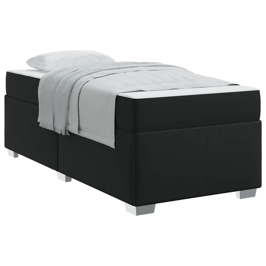 Cadre de lit avec matelas Noir 90 x 200 cm tissu - 2