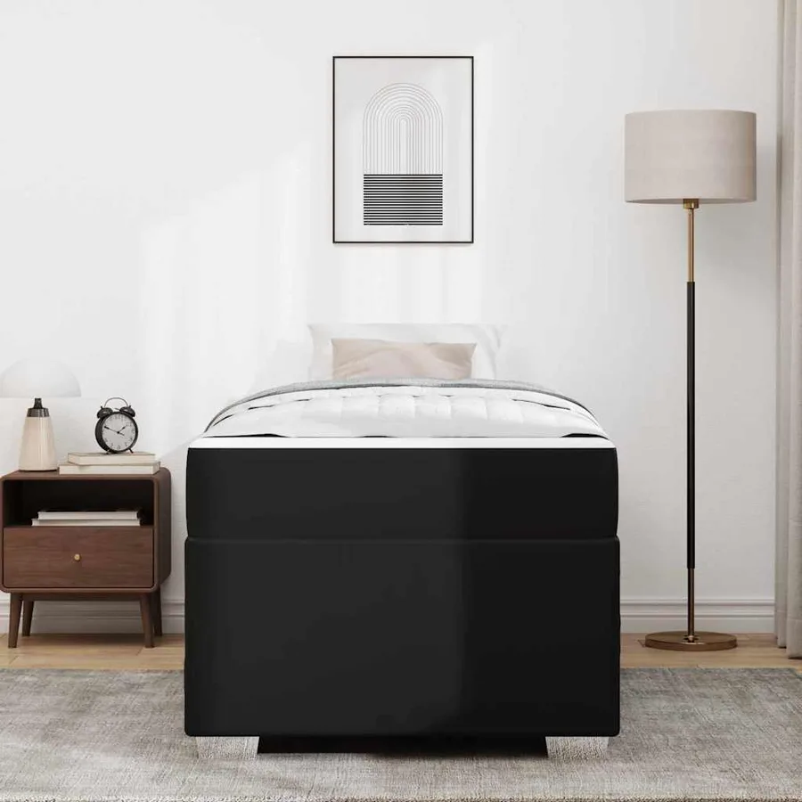 Cadre de lit avec matelas Noir 90 x 200 cm tissu - 3