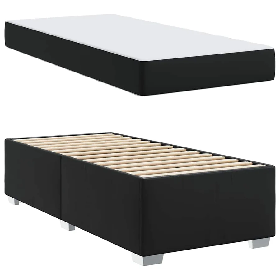 Cadre de lit avec matelas Noir 90 x 200 cm tissu - 4