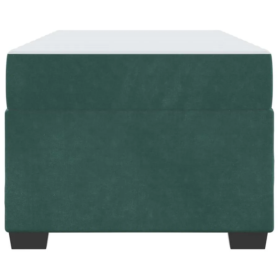 Cadre de lit avec matelas Vert foncé 90 x 200 cm tissu - 5