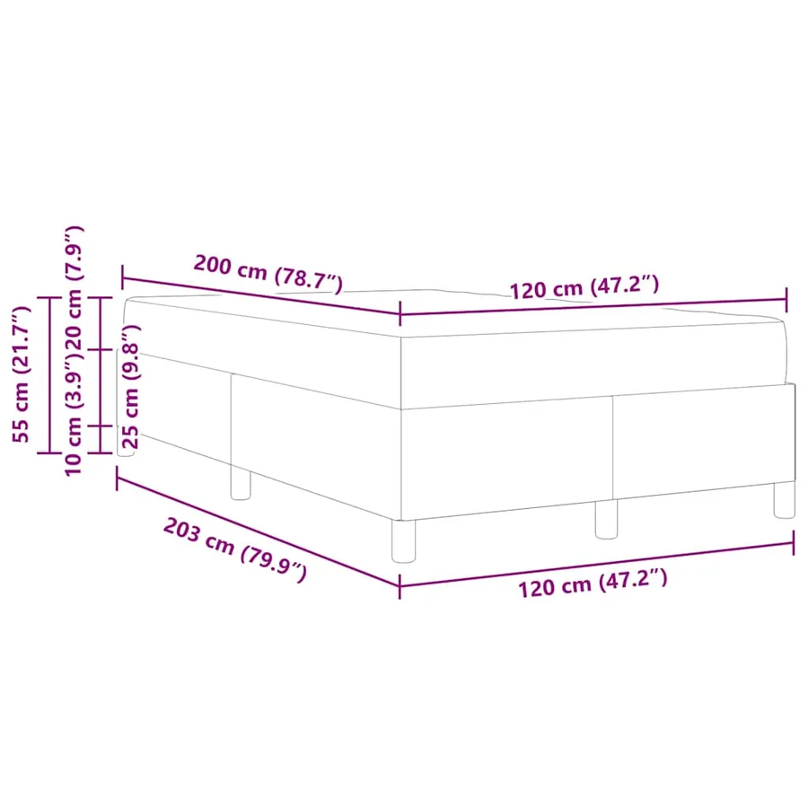 Cadre de lit avec matelas Gris clair 120 x 200 cm tissu - 13