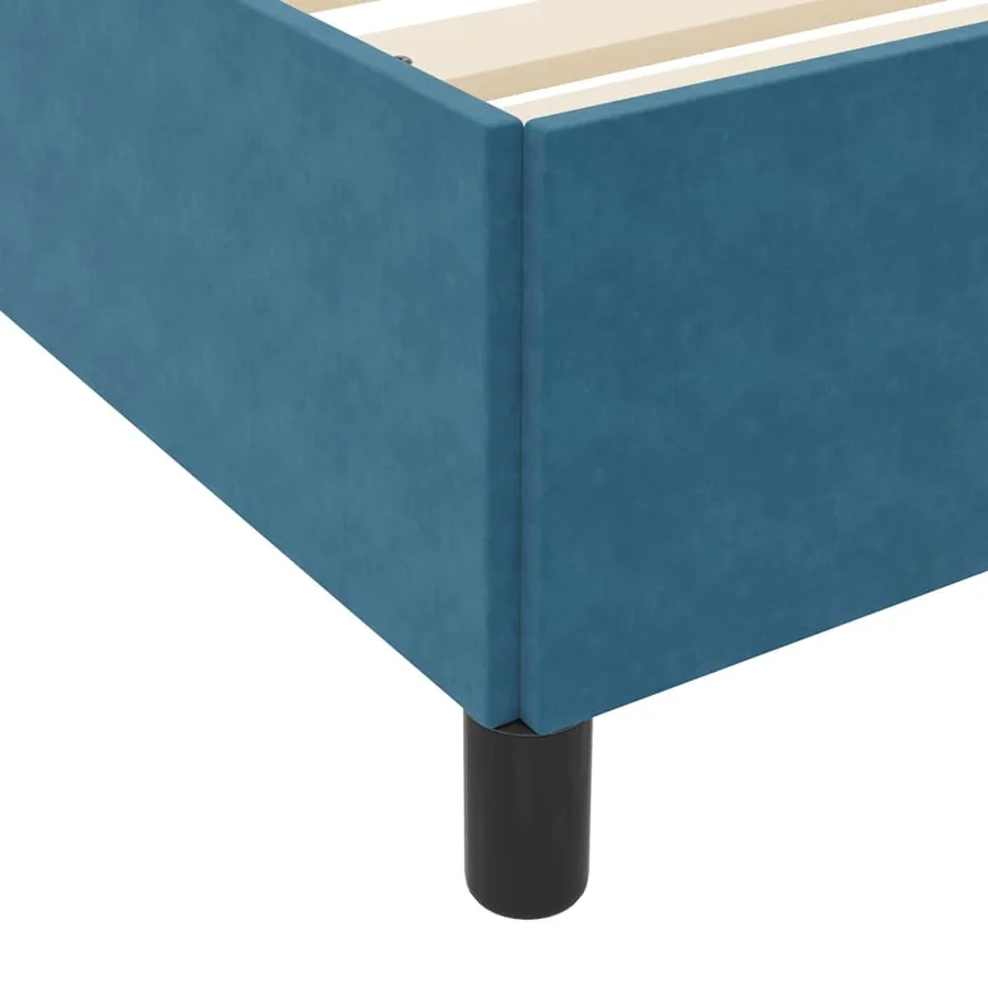 Cadre de lit avec matelas Bleu foncé 90 x 200 cm tissu - 10
