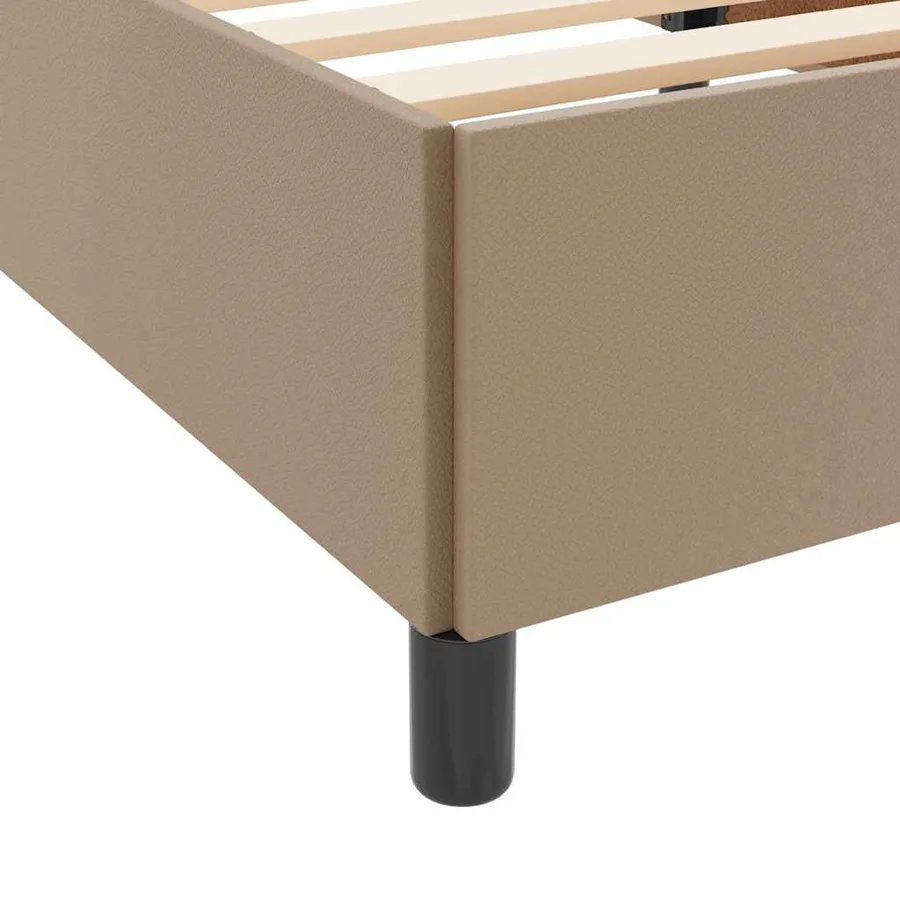 Cadre de lit avec matelas Cappuccino 100 x 200 cm tissu - 8