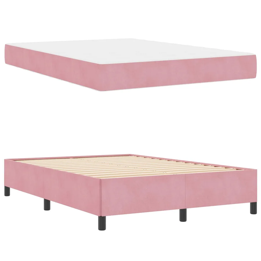Cadre de lit avec matelas Rose 160 x 200 cm tissu - 6