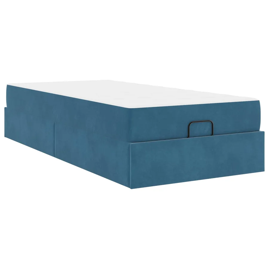 Cadre de lit avec matelas 2 pcs Bleu Velours - 2