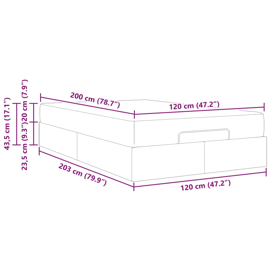 Cadre de lit avec matelas Autre 2 pcs Gris PVC - 14