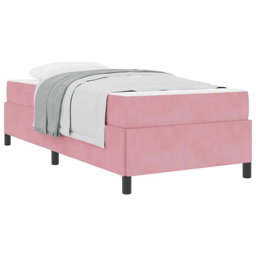 Cadre de lit avec matelas Rose 90 x 190 cm tissu - 2