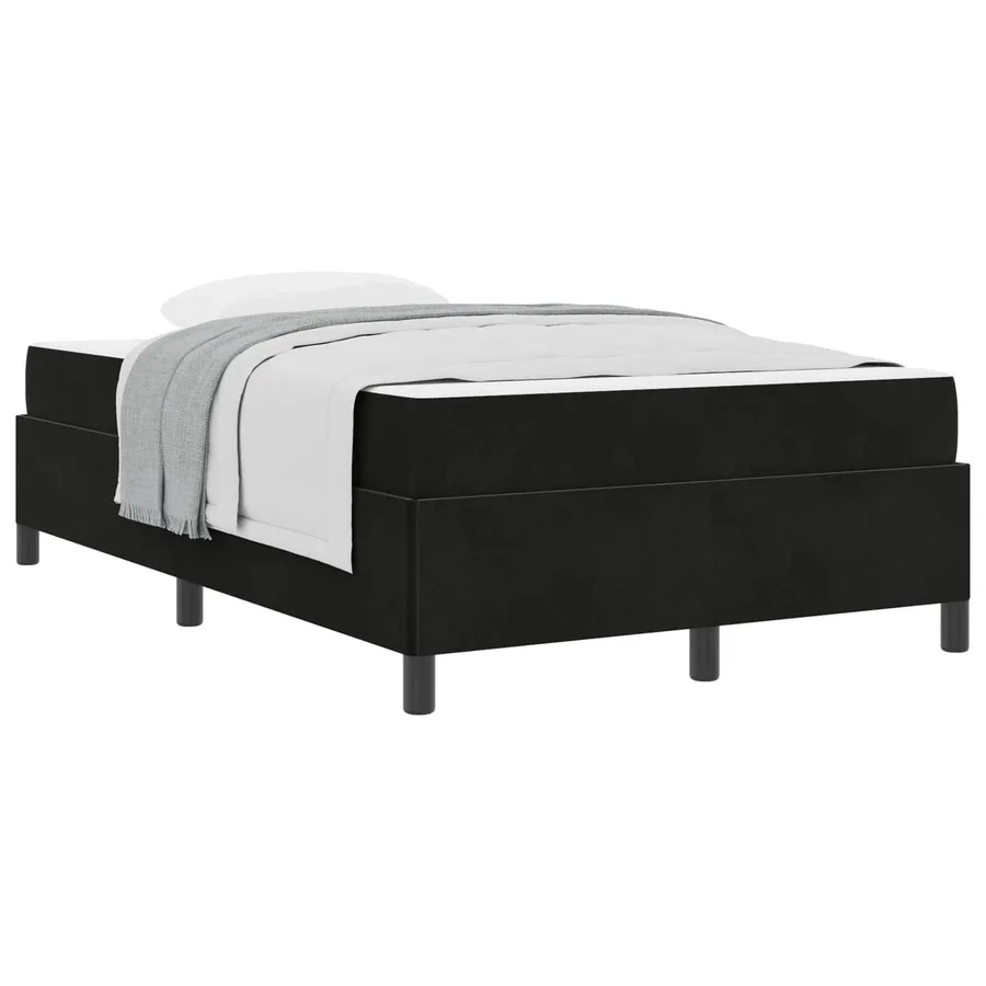 Cadre de lit avec matelas Noir 120 x 200 cm tissu - 2