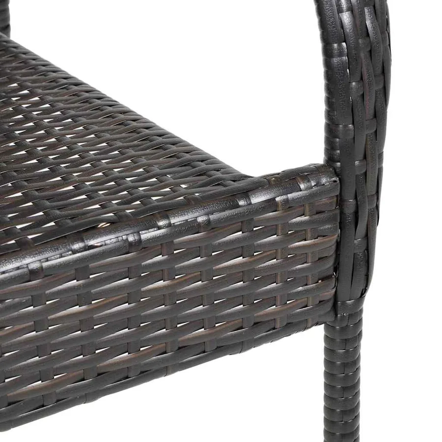 Chaises empilables d'extérieur lot de 2 Résine tressée Marron - 8