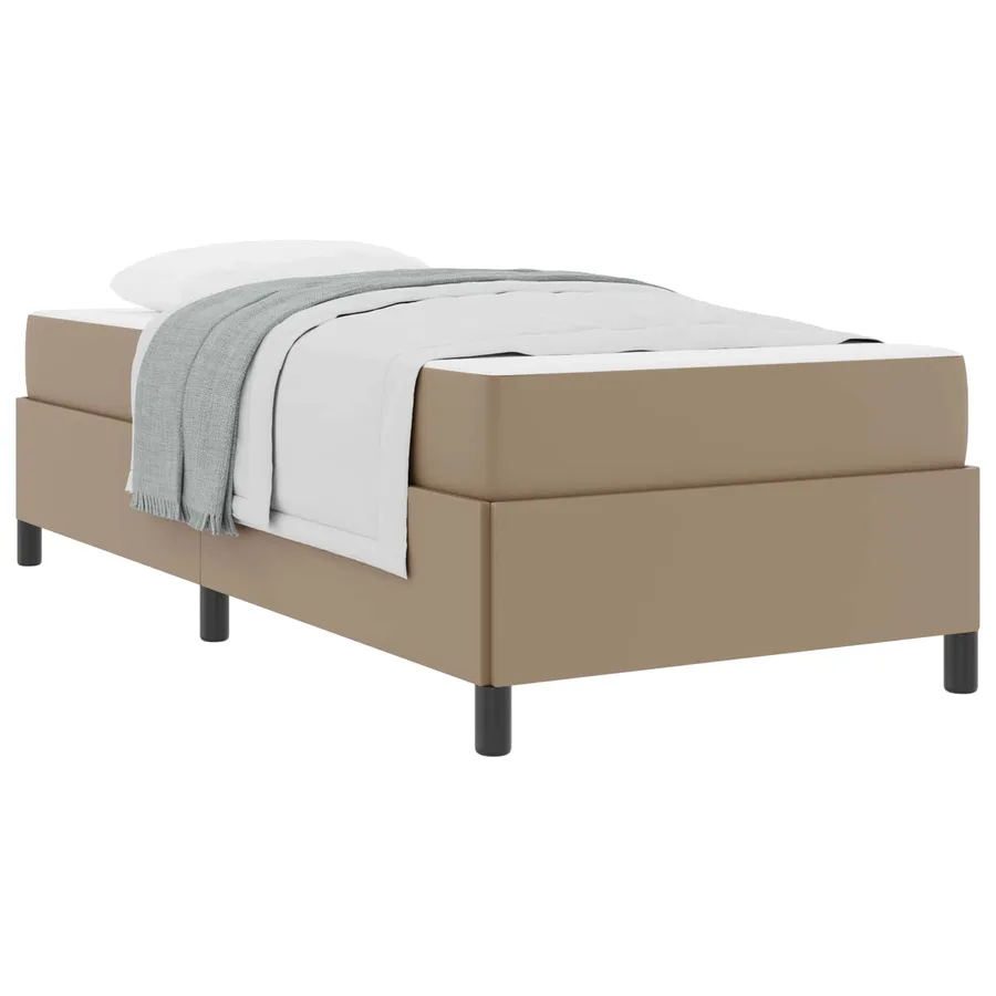 Cadre de lit avec matelas Cappuccino 90 x 200 cm tissu - 2