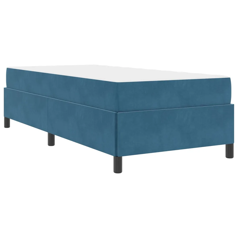 Cadre de lit avec matelas Bleu foncé 80 x 200 cm tissu - 2