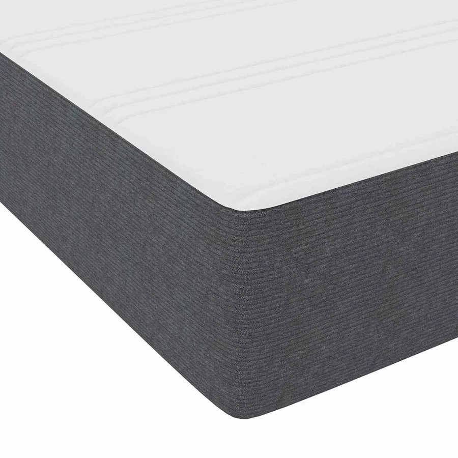 Cadre de lit avec matelas Gris foncé 120 x 190 cm tissu - 10