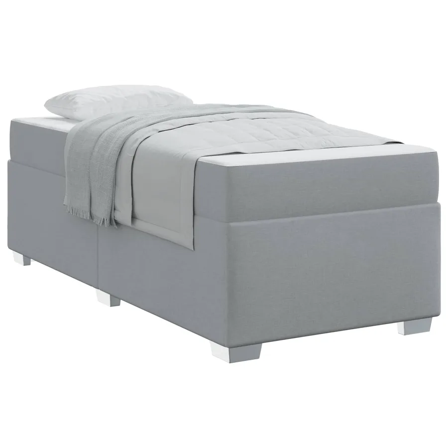 Cadre de lit avec matelas Gris clair 100 x 200 cm tissu - 2