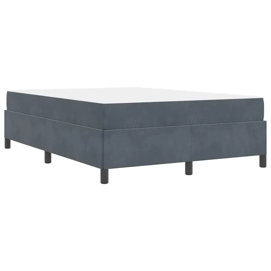 Cadre de lit avec matelas Gris foncé 140 x 190 cm tissu - 9