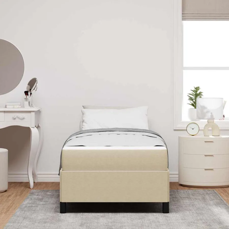Cadre de lit avec matelas Gris Vert Clair 80 x 200 cm tissu - 3