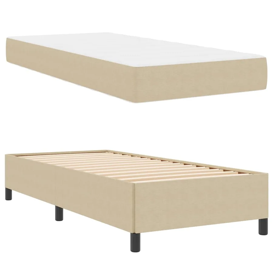 Cadre de lit avec matelas Gris Vert Clair 80 x 200 cm tissu - 4