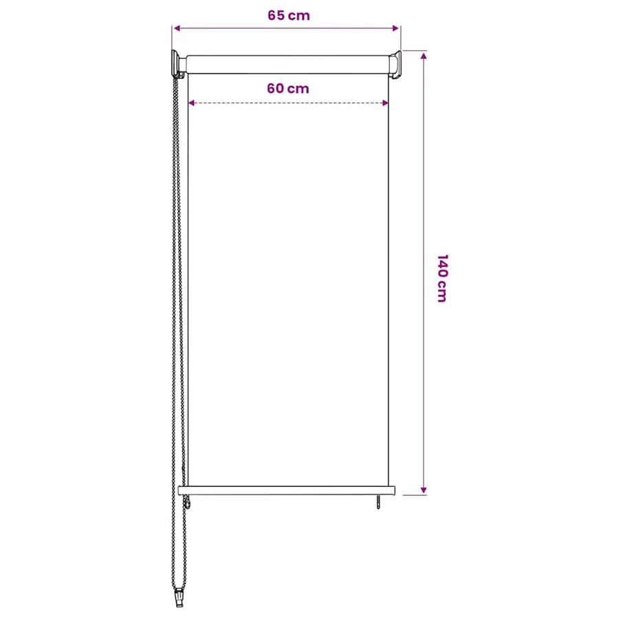 Store roulant d'extérieur 65 (l) x 140 (H) cm beige - 6