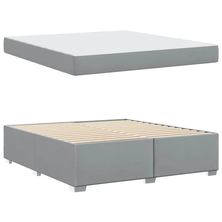 Cadre de lit avec matelas Gris clair 180 x 200 cm tissu - 4