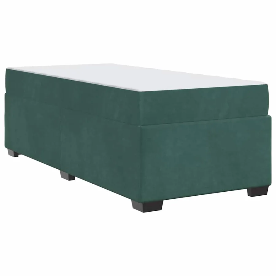Cadre de lit avec matelas Vert foncé 80 x 200 cm tissu - 7