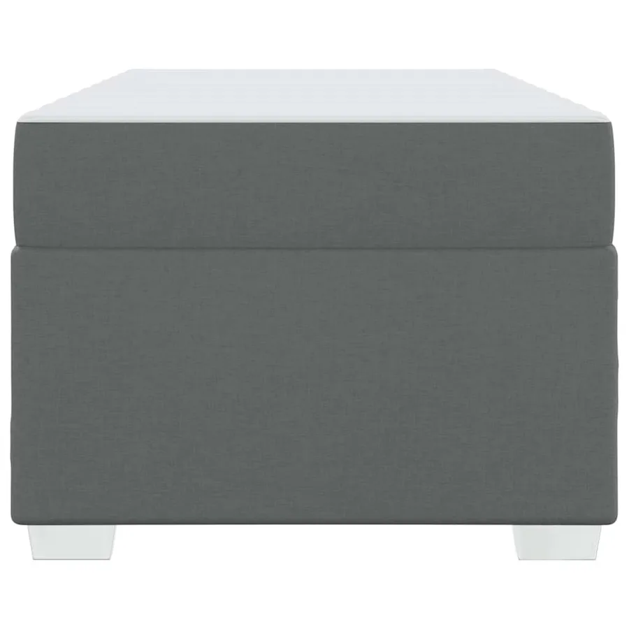 Cadre de lit avec matelas Gris foncé 90 x 190 cm tissu - 5