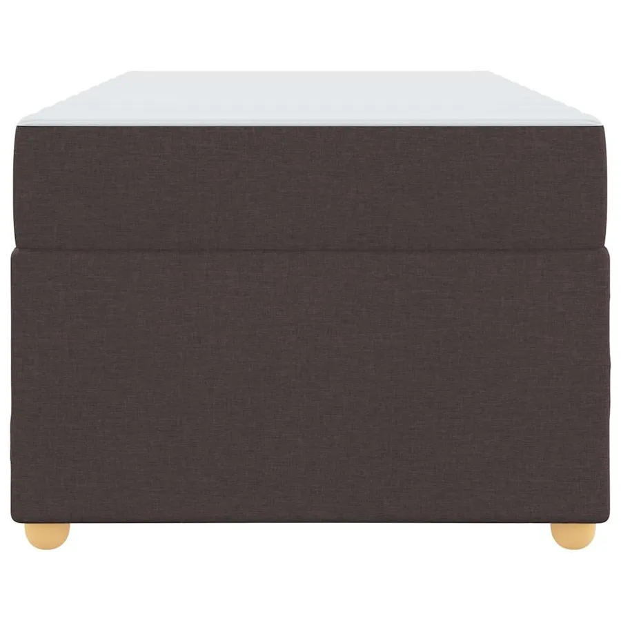 Cadre de lit avec matelas Marron foncé 100 x 200 cm tissu - 5